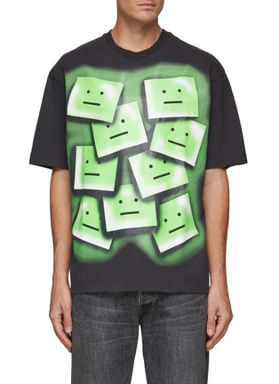Main View - Click To Enlarge - ACNE STUDIOS - HALF FRONT MULTI TONE FACE T-SHIRT