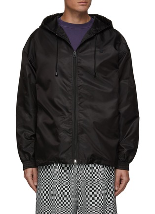 Main View - Click To Enlarge - ACNE STUDIOS - ‘Face yourself' logo print hooded nylon jacket