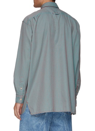 Back View - Click To Enlarge - ACNE STUDIOS - The Scream Graphic Pocket Striped Cotton Shirt