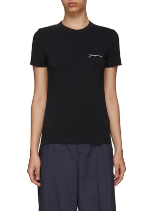 Main View - Click To Enlarge - JACQUEMUS - SHORT SLEEVE LOGO EMBROIDERY T-SHIRT
