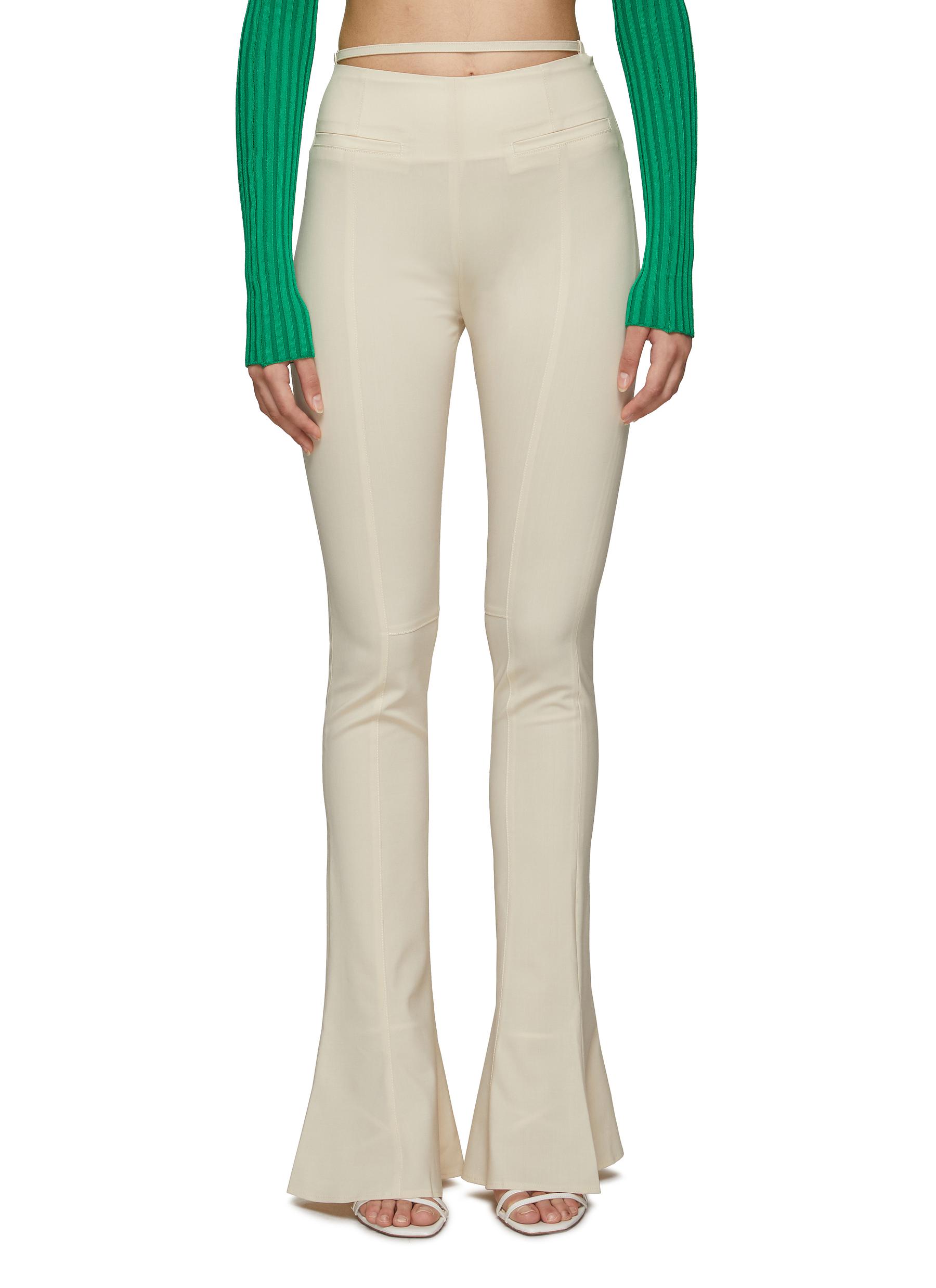 Jacquemus 'tangelo' Wool Blend Flared Pants In White