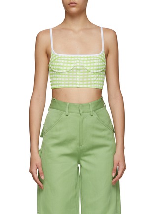 Main View - Click To Enlarge - JACQUEMUS - ‘Melo' gingham crop camisole