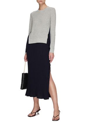 Figure View - Click To Enlarge - EQUIL - BI-COLOR LONG SLEEVES CASHMERE SWEATER