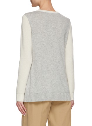 Back View - Click To Enlarge - EQUIL - BI-COLOR LONG SLEEVES CASHMERE SWEATER