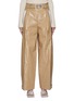 Main View - Click To Enlarge - BOTTEGA VENETA - Smocked belt rubberised linen pants