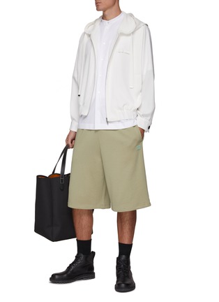 Figure View - Click To Enlarge - JIL SANDER - Band Collar Chest Flap Pocket Cotton Jersey Shirt