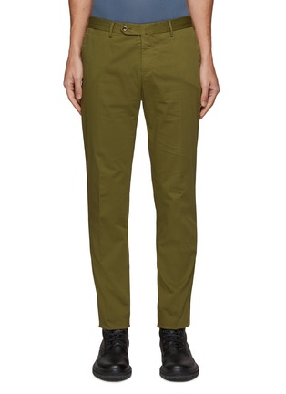 Main View - Click To Enlarge - PT TORINO - FLAT FRONT SLIM FIT COTTON TWILL STRETCH CHINOS
