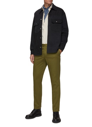Figure View - Click To Enlarge - PT TORINO - FLAT FRONT SLIM FIT COTTON TWILL STRETCH CHINOS