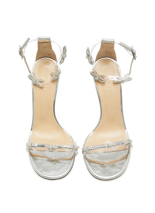 Detail View - Click To Enlarge - MACH & MACH - 95 Floating Crystal Bow Leather Sandals