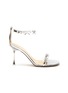 Main View - Click To Enlarge - MACH & MACH - Floating Crystal Bow PVC Heeled Sandals