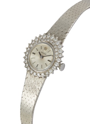 Detail View - Click To Enlarge - LANE CRAWFORD VINTAGE WATCHES - Rolex Diamond Encrusted 18K White Gold Round Watch