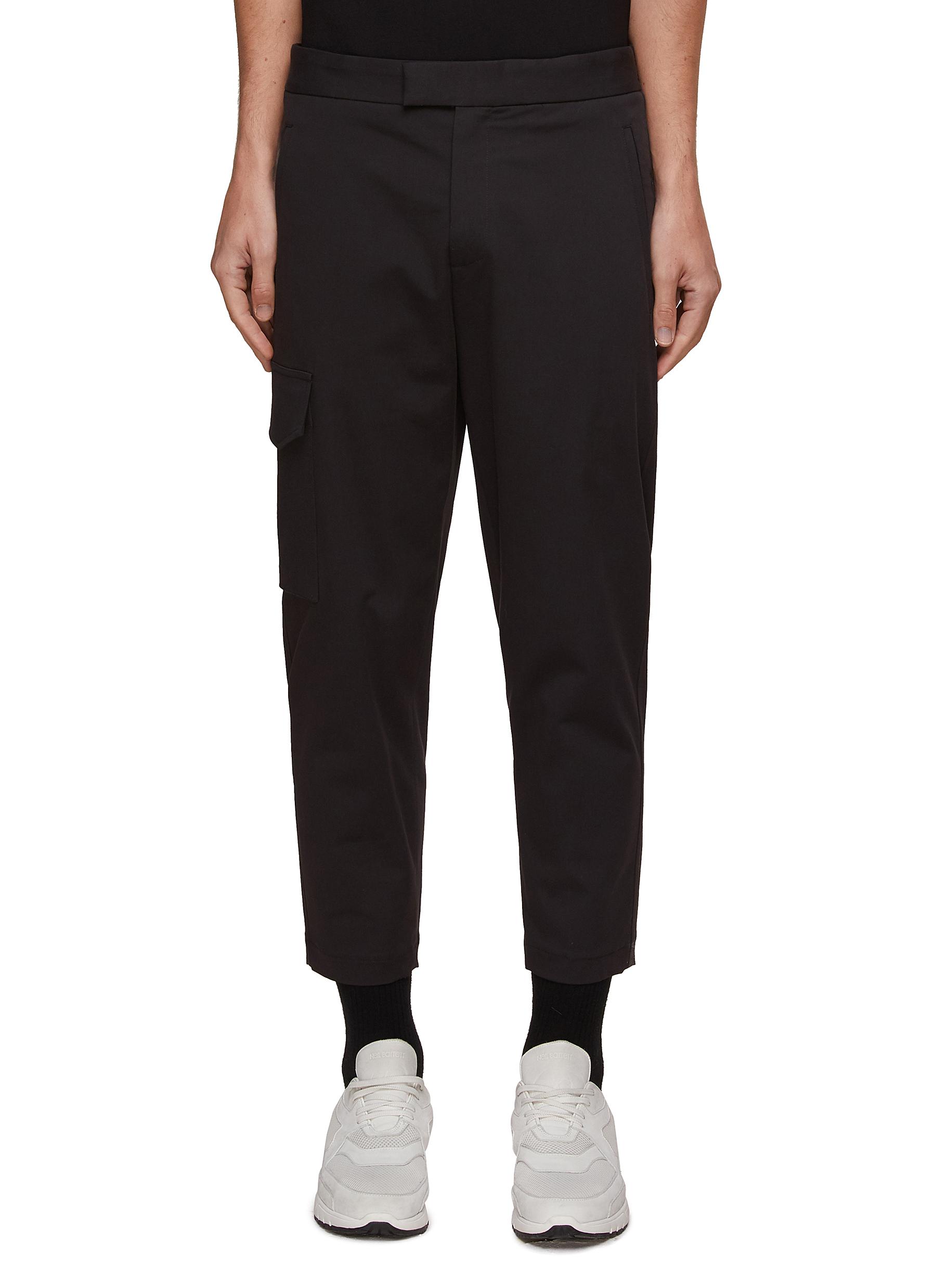 FLAT FRONT SKINNY COTTON CARGO PANTS 