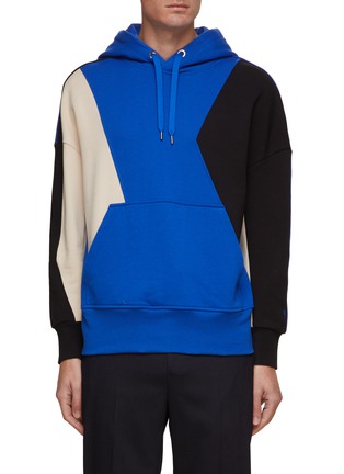 Main View - Click To Enlarge - NEIL BARRETT - TRI-COLOUR RELAXED FIT COTTON HOODIE