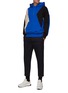 Figure View - Click To Enlarge - NEIL BARRETT - TRI-COLOUR RELAXED FIT COTTON HOODIE