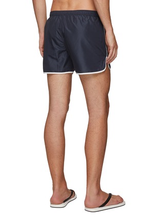 Back View - Click To Enlarge - NEIL BARRETT - SONIC BOLT LOGO CONTRAST PIPING SWIM SHORTS