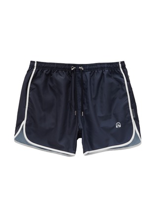 Main View - Click To Enlarge - NEIL BARRETT - SONIC BOLT LOGO CONTRAST PIPING SWIM SHORTS