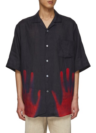 Main View - Click To Enlarge - ACNE STUDIOS - Hand print oversized bowling shirt