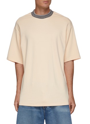 Main View - Click To Enlarge - ACNE STUDIOS - Logo Jacquard Ribbed Collar T-Shirt