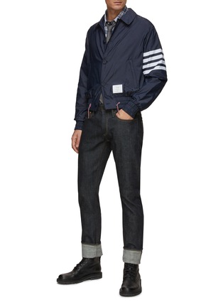 Figure View - Click To Enlarge - THOM BROWNE - 4-bar Stripe Solid Swim Tech Jacket