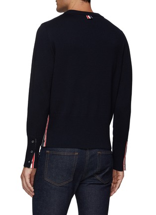 Back View - Click To Enlarge - THOM BROWNE  - 4-bar jacquard collar sweater