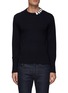 Main View - Click To Enlarge - THOM BROWNE  - 4-bar jacquard collar sweater