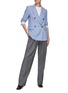 Figure View - Click To Enlarge - BRUNELLO CUCINELLI - Double-breast Wrinkled Linen Blazer