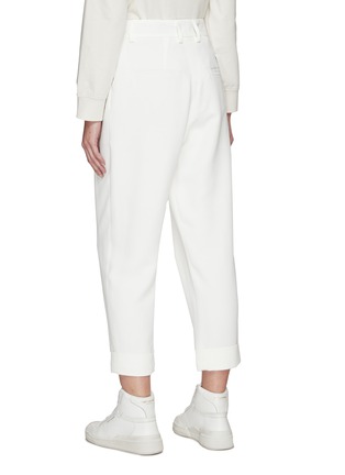 Back View - Click To Enlarge - BRUNELLO CUCINELLI - Slouchy Silk Crepe Cuff Hem Pants