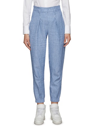 Main View - Click To Enlarge - BRUNELLO CUCINELLI - ELASTIC CUFF TAILORED LINEN PANTS