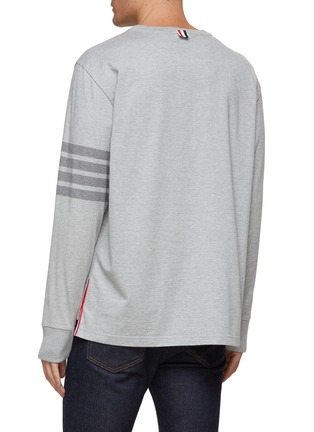 Back View - Click To Enlarge - THOM BROWNE  - Long Sleeve 4-Bar Cotton Jersey T-Shirt