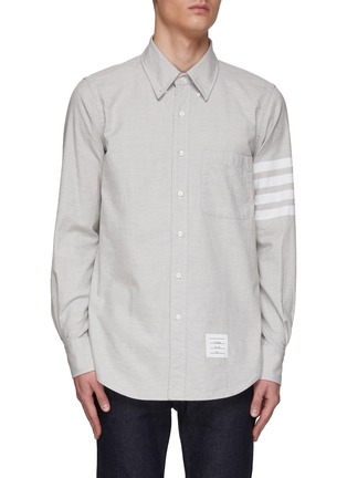 Main View - Click To Enlarge - THOM BROWNE - 4-Bar Stripe Flannel Shirt