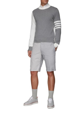 Figure View - Click To Enlarge - THOM BROWNE  - Multi-Patterned Skinny Linen Shorts