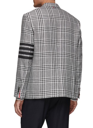 Back View - Click To Enlarge - THOM BROWNE  - 4-bar print gingham single-breast blazer