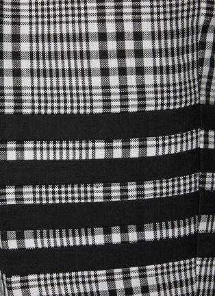  - THOM BROWNE - 4-Bar Print Gingham Check Pleated Linen Pants