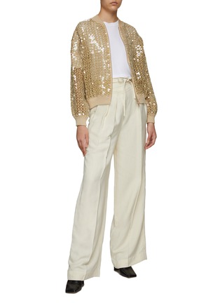 Figure View - Click To Enlarge - BRUNELLO CUCINELLI - ALL OVER SEQUIN BOMBER JACKET