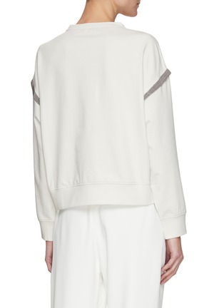 Back View - Click To Enlarge - BRUNELLO CUCINELLI - Monile Insert Cotton Blend Fleece Sweatshirt
