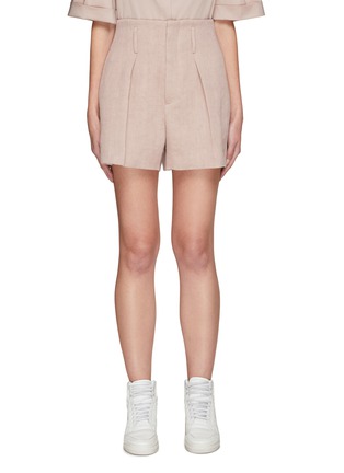 Main View - Click To Enlarge - BRUNELLO CUCINELLI - Front Pleat Linen Cotton Blend Shorts