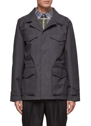 Main View - Click To Enlarge - OFFICINE GÉNÉRALE - HIDDEN BUTTON PLACKET WATER REPELLENT MILITARY JACKET