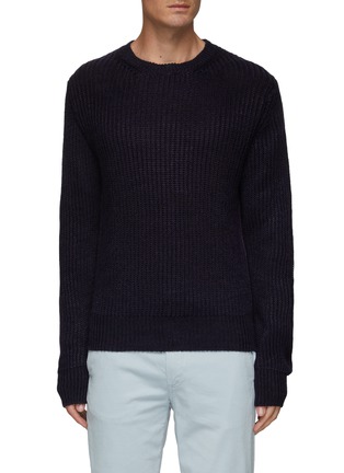 Main View - Click To Enlarge - OFFICINE GÉNÉRALE - ‘Marco' Linen cotton blend crewneck sweater