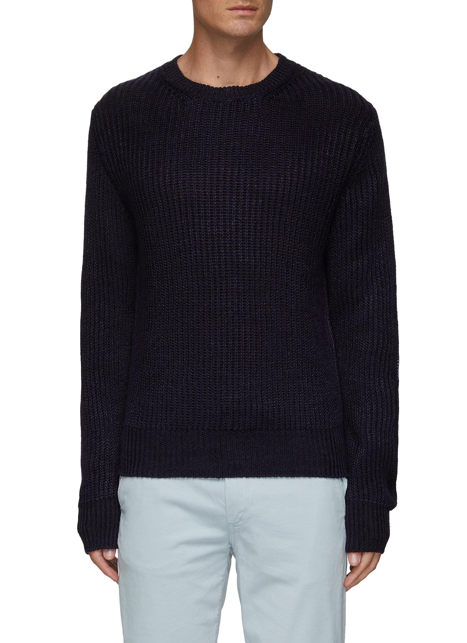 'Marco' Linen cotton blend crewneck sweater