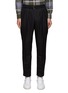 Main View - Click To Enlarge - OFFICINE GÉNÉRALE - ‘PIERRE’ BELTED TAPERED FRESCO WOOL CUFFED PANTS