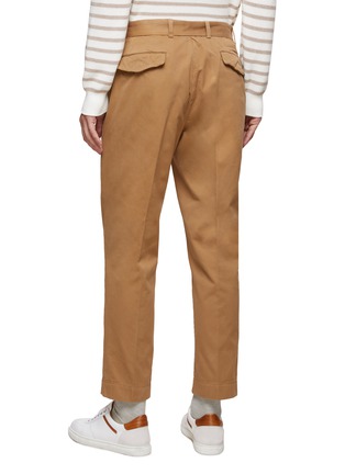 Back View - Click To Enlarge - OFFICINE GÉNÉRALE - ‘OWEN’ BELTED FLAT FRONT COTTON CROPPED CHINO