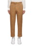 Main View - Click To Enlarge - OFFICINE GÉNÉRALE - ‘OWEN’ BELTED FLAT FRONT COTTON CROPPED CHINO