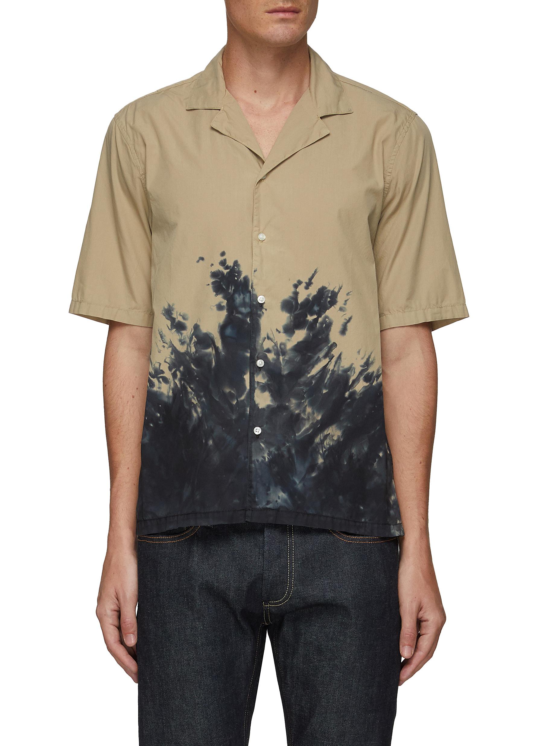 'Eren' Ink splash print camp collar shirt