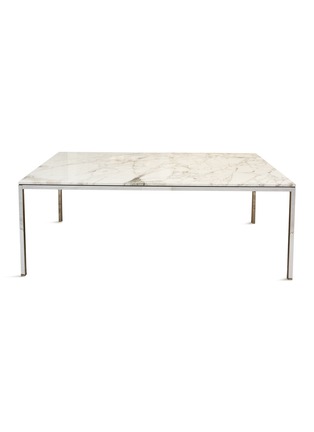 Main View - Click To Enlarge - KNOLL - Florence Arabescato Marble Top Chrome Leg Dining Table