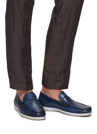 Figure View - Click To Enlarge - MAGNANNI - Nautical Leather Penny Loafers