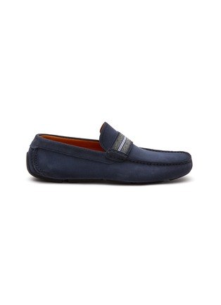 Main View - Click To Enlarge - MAGNANNI - Two Toned Colour Band Suede Driver Loafers
