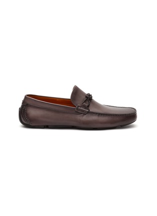 Main View - Click To Enlarge - MAGNANNI - Braided Band Leather Driver Loafers
