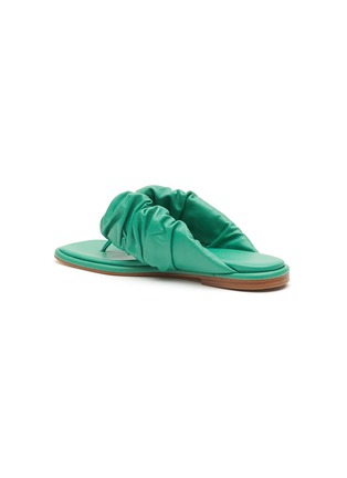  - HEREU - NUVOLA' FLAT RUCHED THONG LEATHER SANDALS