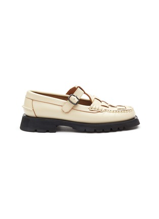 Main View - Click To Enlarge - HEREU - SOLLER SPORT' FLAT T-BAR SLINGBACK WOVEN LEAETHER LOAFERS