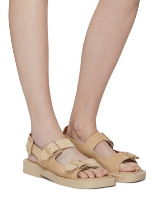 Figure View - Click To Enlarge - CLERGERIE - ‘Reda' double band slingback suede sandals